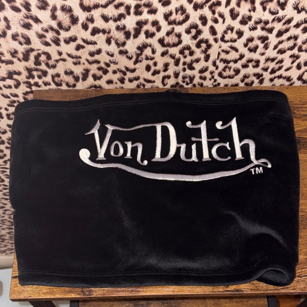 Von Dutch Black velvet tube top